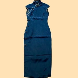 Red palace silk long dress